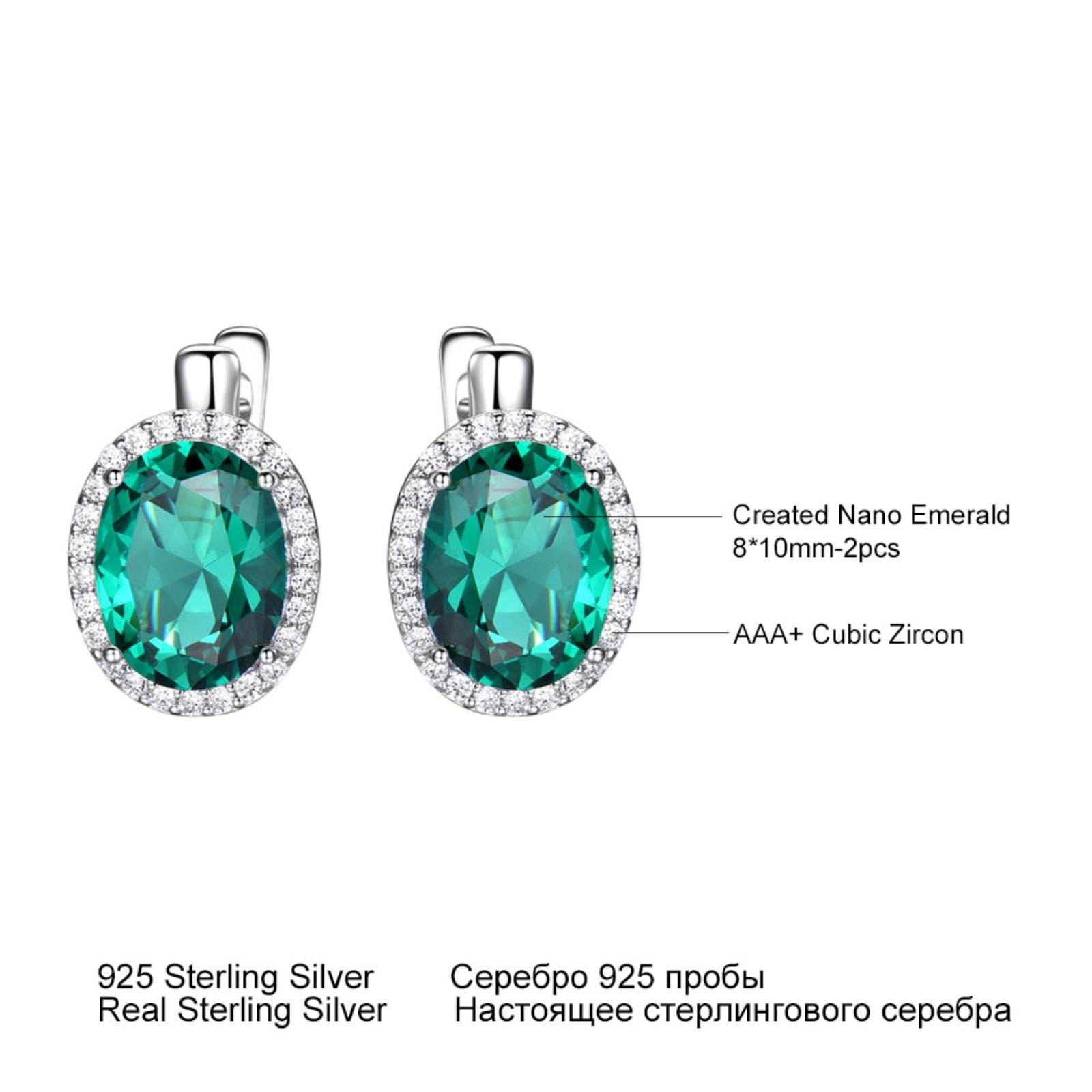 LOKILOKI Orecchini A Clip In Argento Sterling 925 Con Zaffiri Nano Blu – VVS – Donne