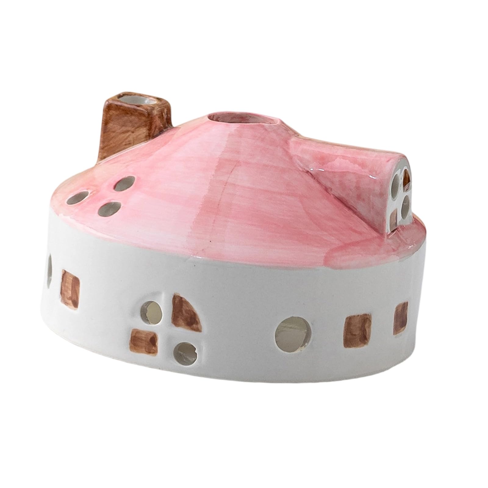 PANGBOER Delicate Round House Shape Ceramic Incenses Burners Enhancing Home Ambiances Fragrances Scented Stove Ashes Tray Ceramic Incenses Burners