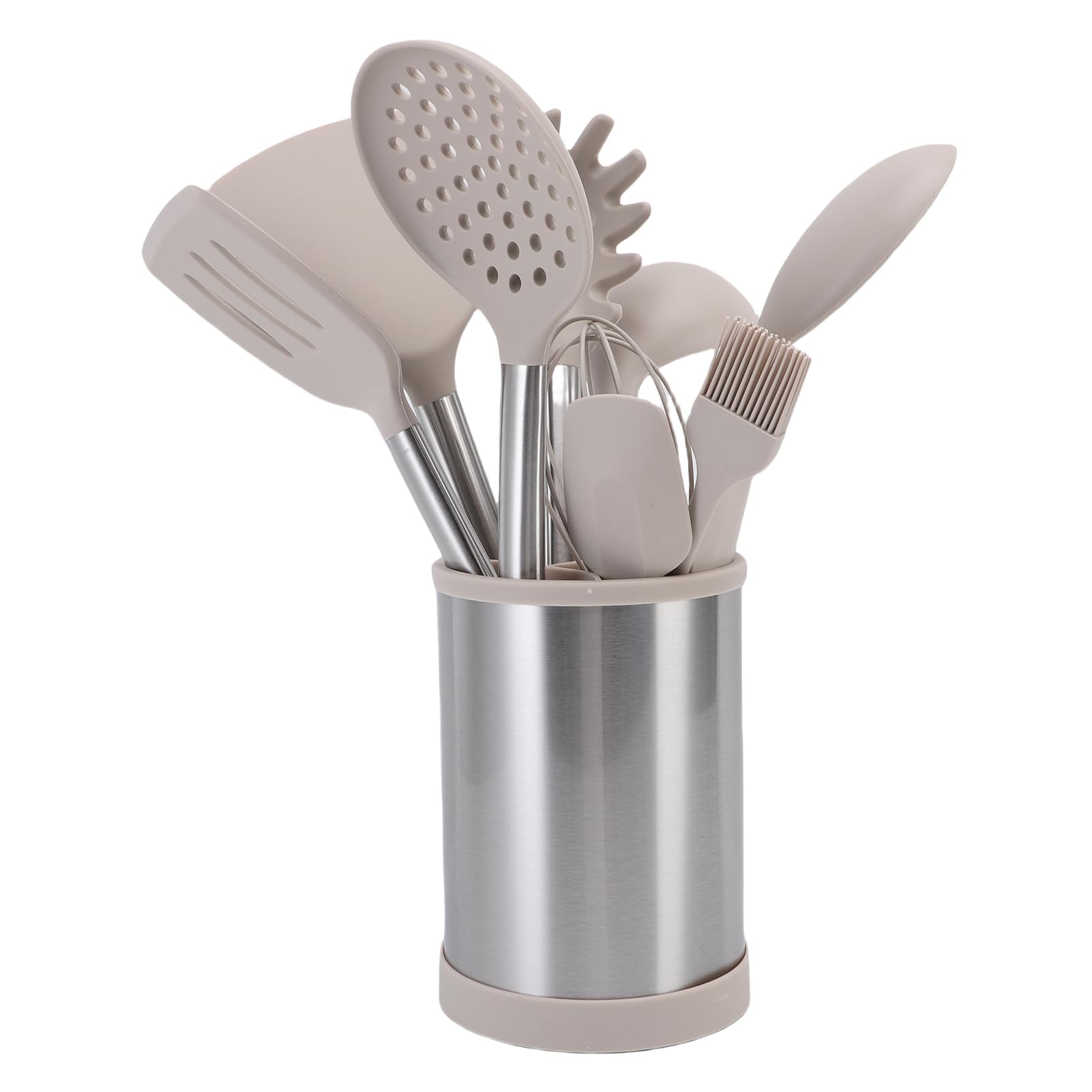 Generic Ensemble D'ustensiles Multifonctionnels, Résistance aux Hautes Températures, Spatule de Cuisson en Acier Inoxydable, Retourneur à Fente, écumoire, Serveur à Pâtes, Idéal pour les Cuisiniers