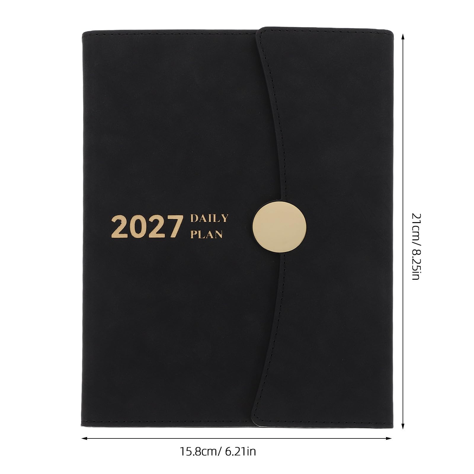 Gatuida Agenda Settimanale A5 2027 Nero in Similpelle e Carta, Pianificatore Giornaliero Completo, per Studio Accademico e Note, per Professionisti e Studenti