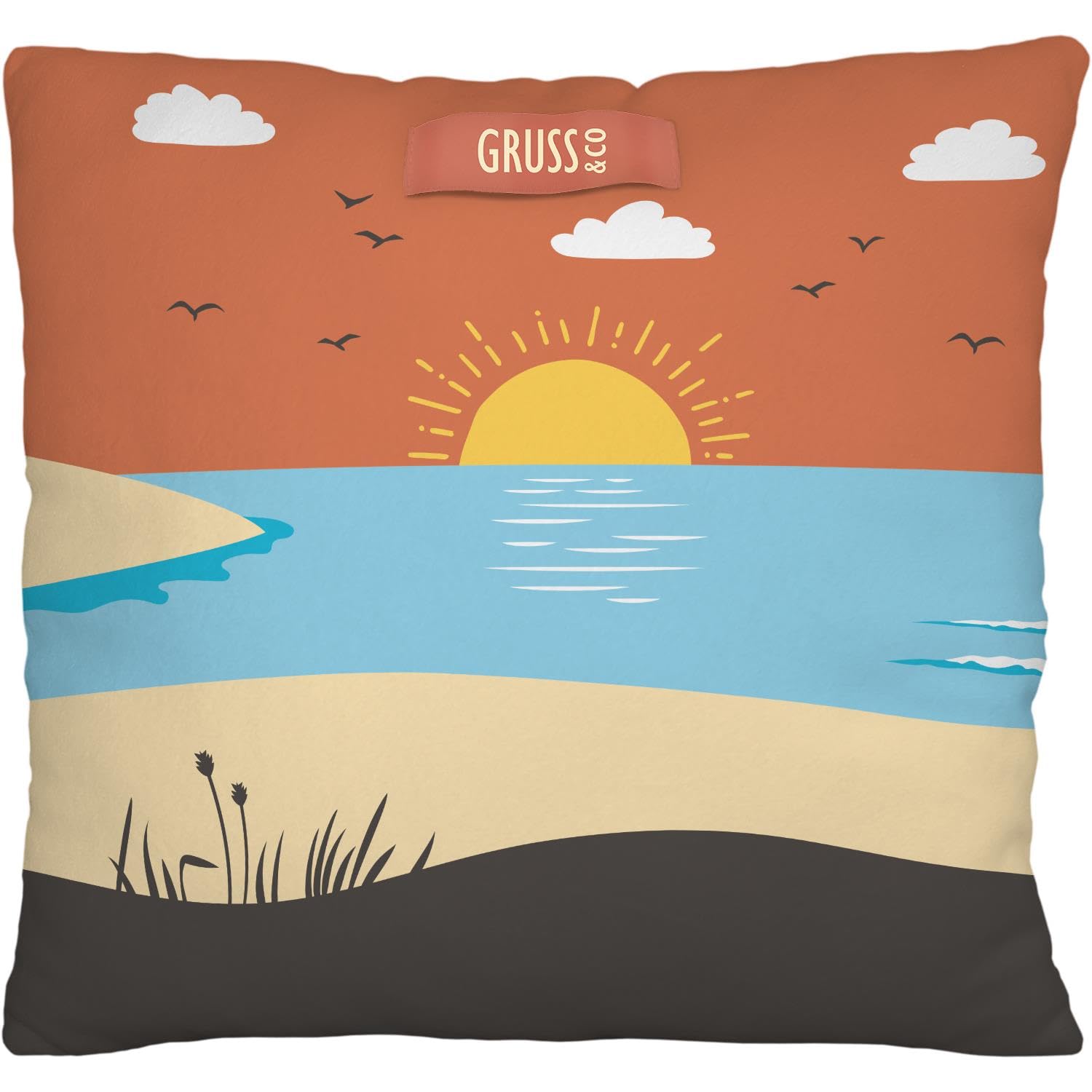 Cuscino Di Peluche Con Motivo E Scritta in Mare, 25 Cm X 25 Cm, in