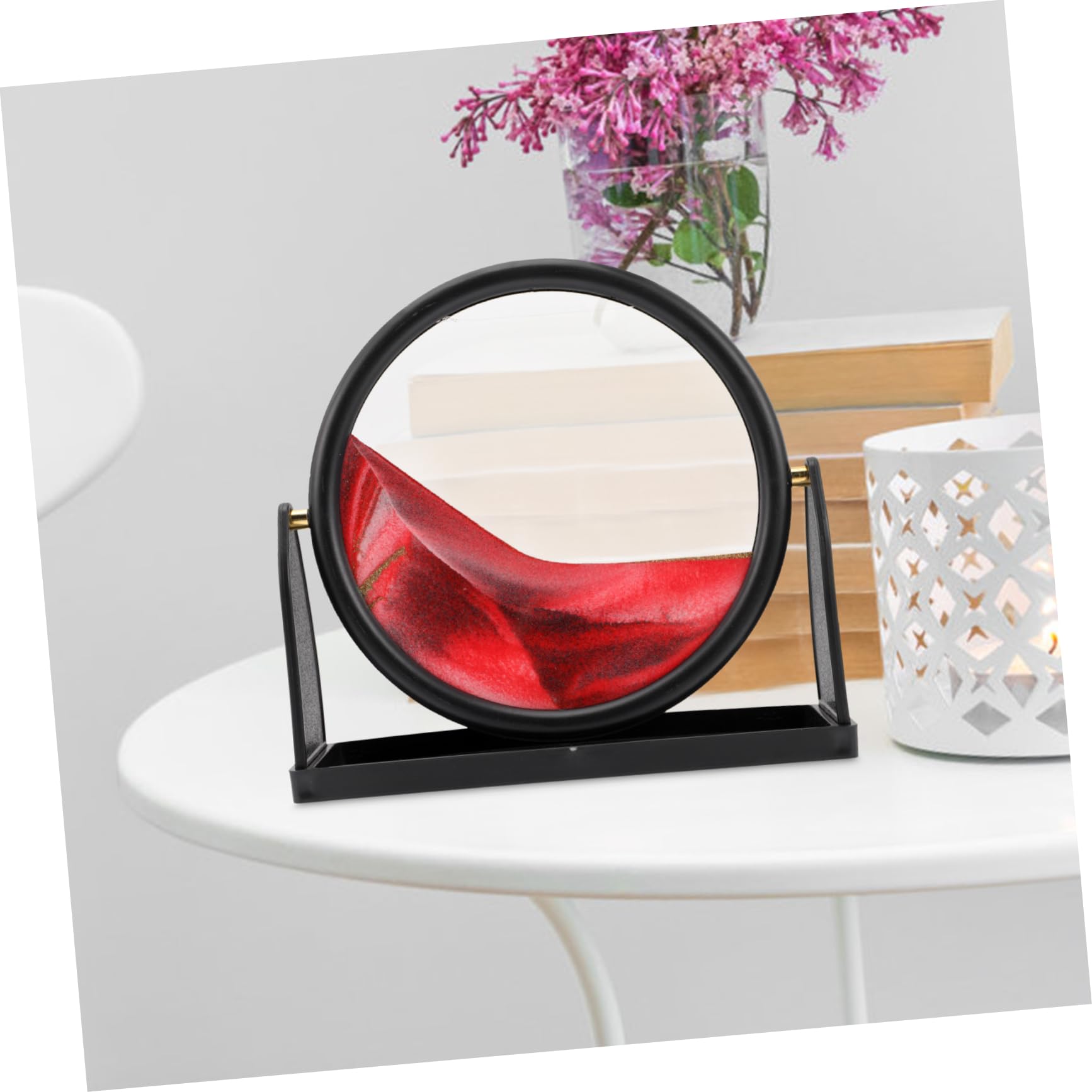 Ornement de Peinture sur Sable Mouvant 3d Rouge en Verre et Plastique