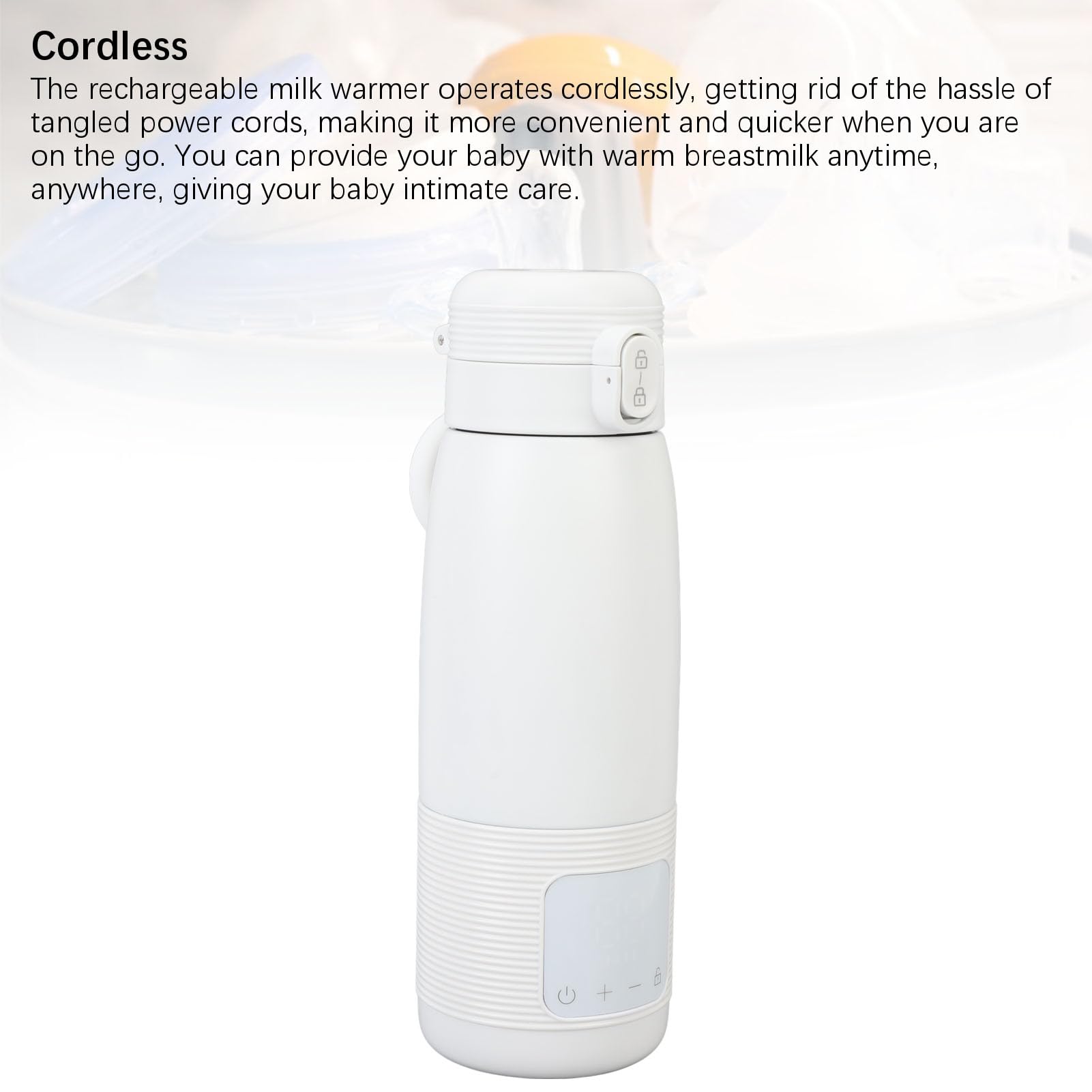 Calentador de biberones portátil inalámbrico, temperatura constante, recargable por USB, calentador de agua de viaje para leche materna (500 ml)