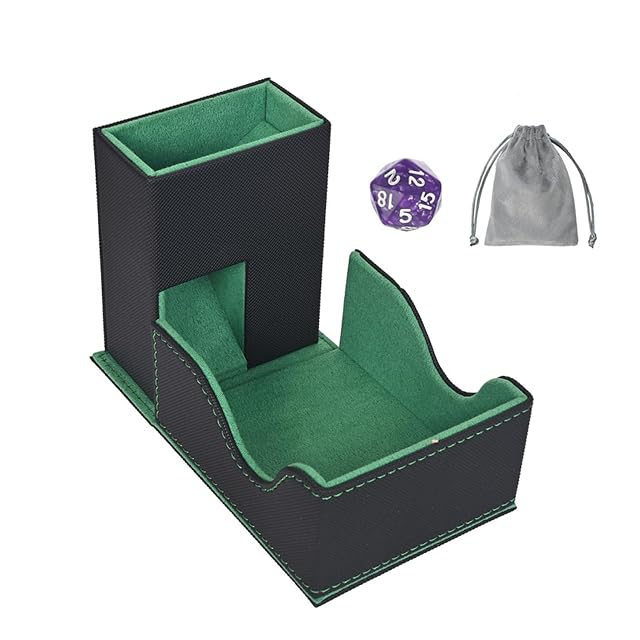 CHIZISX Torre de dados plegable compacta con bolsa de almacenamiento para juegos de rol de mesa y accesorios…