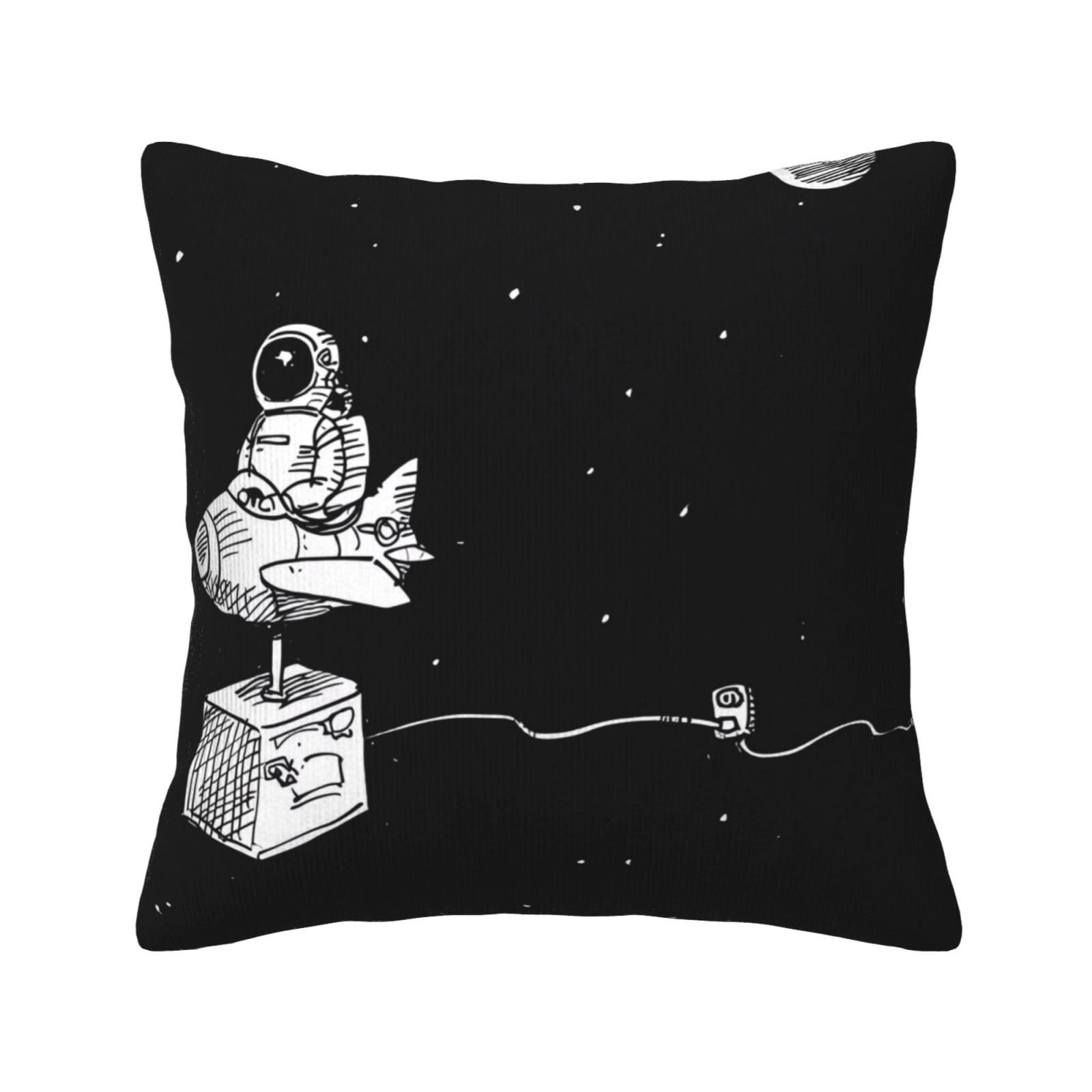 Housse de coussin astronaute Kururi en velours côtelé doux galaxie pour canapé
