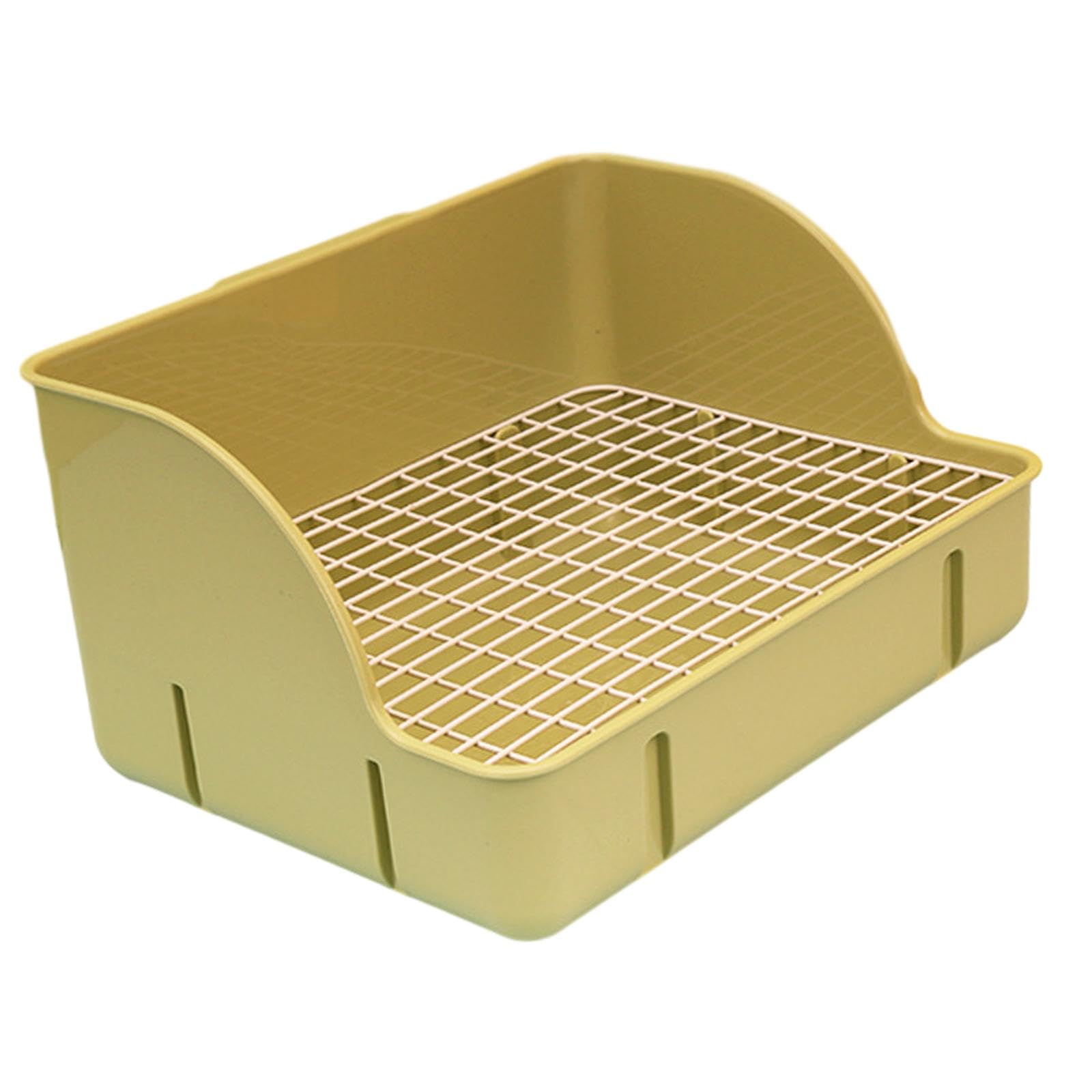Caja de Arena para Conejos, Bandeja de Arena esquinera, Jaula para Inodoro, Caja de Cama, Inodoro para Mascotas para Hurones y, Malla de Acero Verde