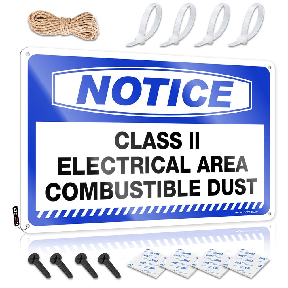 STWNVOITV Personalized Bar Signs Notice Class Ii Electrical Area Combustible Dust Tin Sign Funny Desk Signs Funny Sogns(20X30CM)