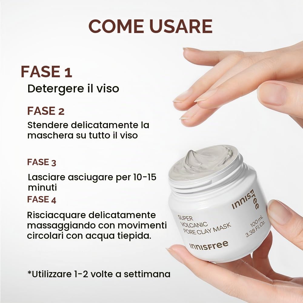 Innisfree Maschera all'argilla vulcanica Innisfree da 100 ml