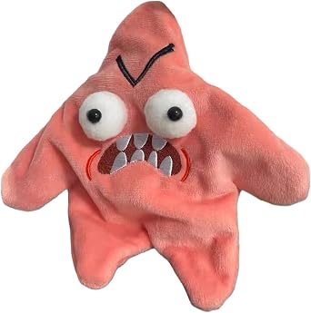 EHORIA Irritable Star Plush Keychain, Novelty Movable Star Bag Charm, Interesting Backpack Pendant for Girls Boys, Standard, Orange