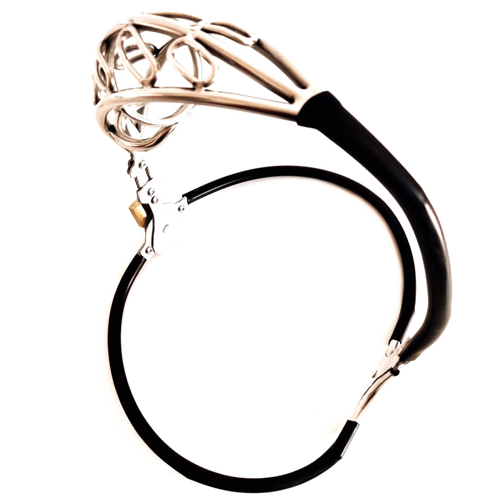 Cintura di Castità Maschile, Design Leggero da 60~150 Cm Acciaio Inossidabile Cage di Castità Maschile con Plug Anale Staccabile, SM Bondage Fetish Toys Giocattoli per Coppie Set,60~90cm,Black