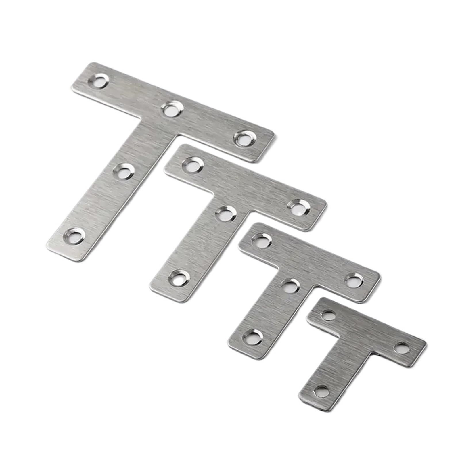 Gvzugm One Color 20Pcs Stainless Steel T Shaped Corner Brackets Mending Repair Plate Angle Codes Furniture Fastener Connecting Piece Hardware For Diy Tools(50T)