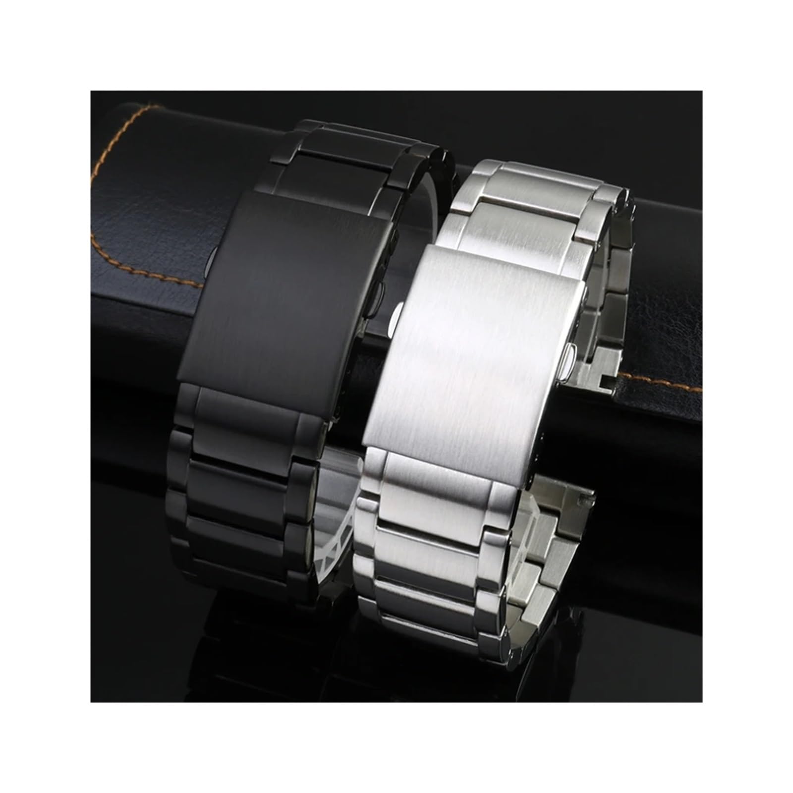 Ajuste for correa DIESEL Metal Acero inoxidable Hombres Correa de reloj DZ7395 4476 4496 Cadena de reloj de esfera grande mate 22 m 24 mm 26 mm 28 mm 30 mm Bandas(D Black,22mm)