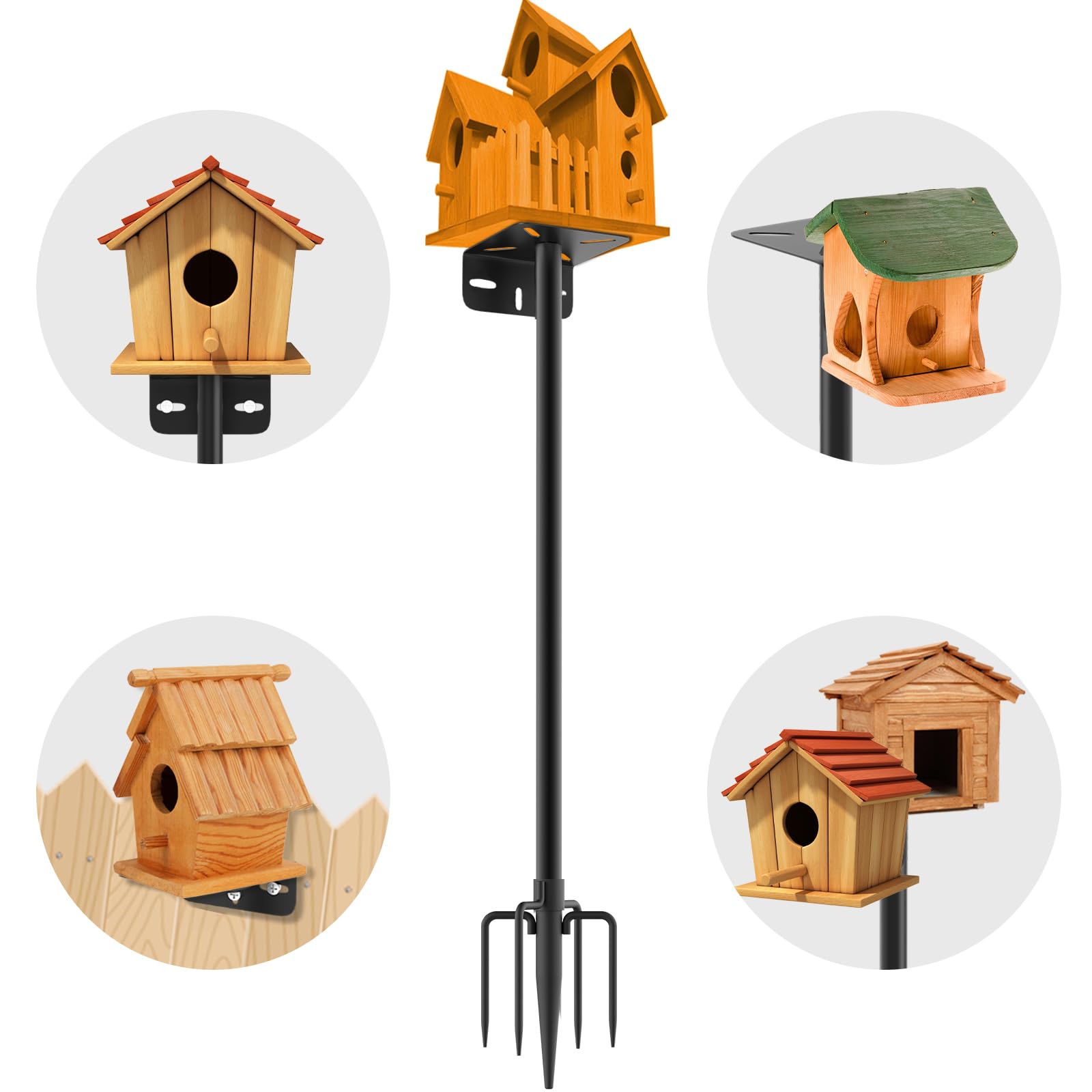 2 Pack 230CM Regulierbarer Vogelfutterständer, geeignet für Futterstellen und Vogelhäuser, Wetterstation, Robustes, rostfreies Design, verbessert die Außenlandschaft und das Vogelbeobachtungserlebnis