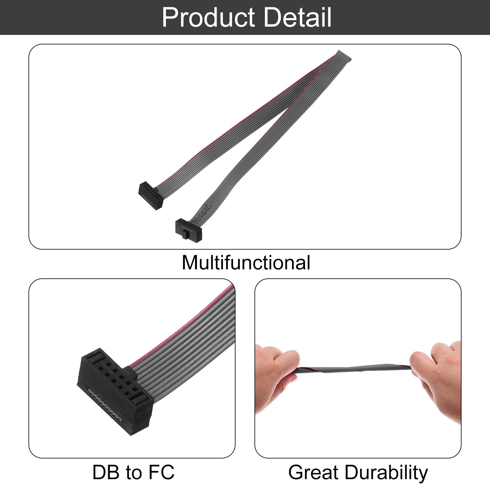 QUARKZMAN 5Pz Cavo a Nastro Piatto Idc, Passo 1,27mm Larghezza 6mm Lunghezza 20cm 10 Pin Fc a Fc Cavo a Nastro Piatto Flessibile Connettore Ponticello per PC, Display a LED