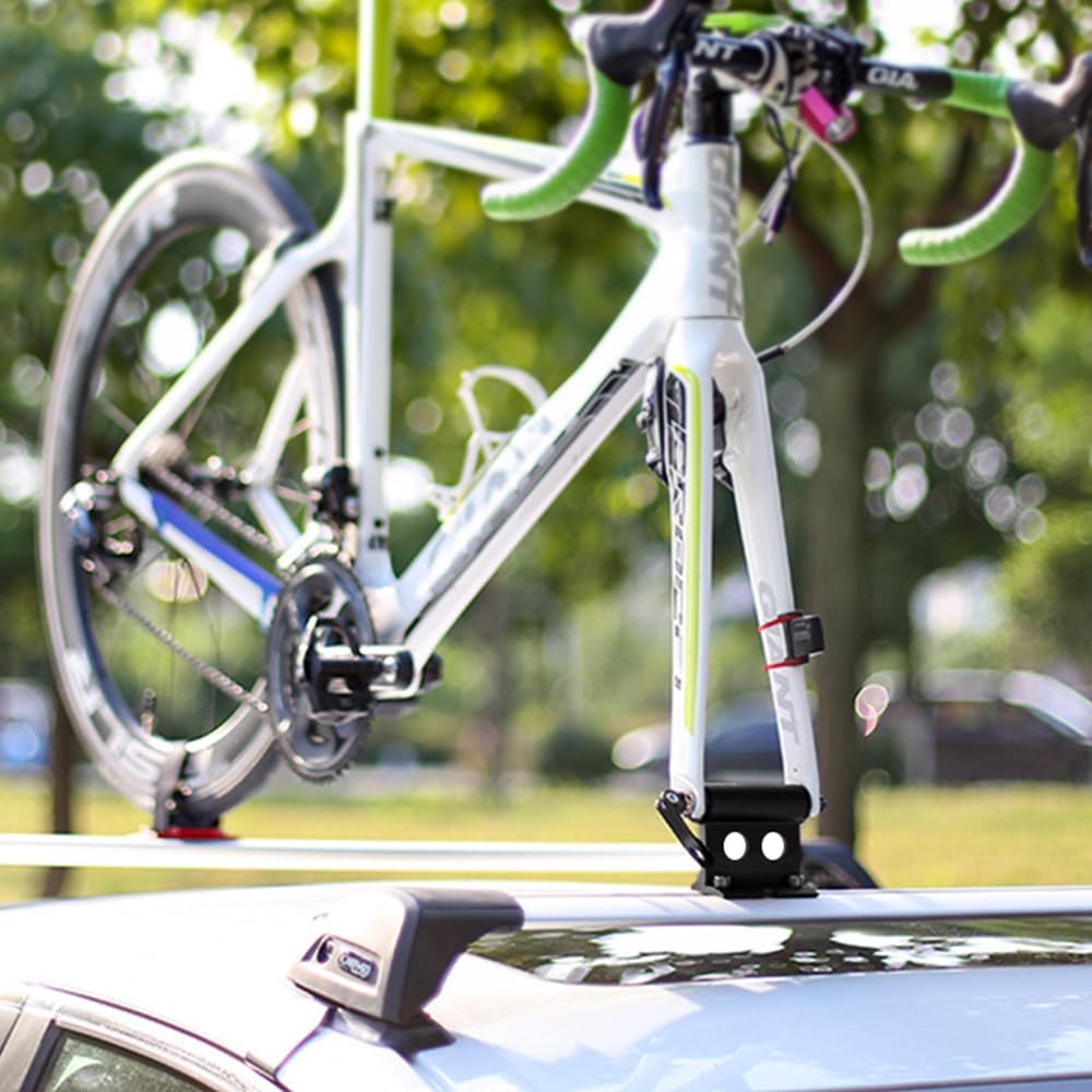 2 Stück Gabelhalterung Fahrrad, Auto Fahrrad Dachträger Gabelhalterung, Aluminiumlegierung Fahrradgabelhalterung, Fahrradhalterung Auto,Fahrradträger Innenraum Schnellspanngabel