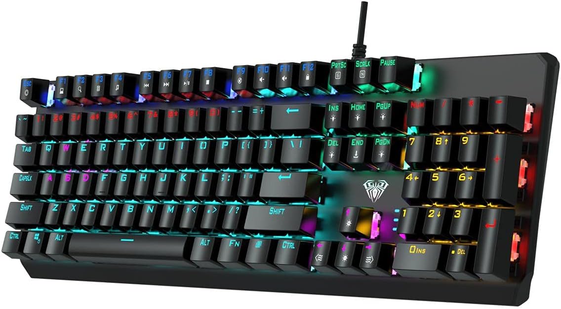 ടോപ്പ് ഡൗൺ view of AULA F2066-II keyboard keys