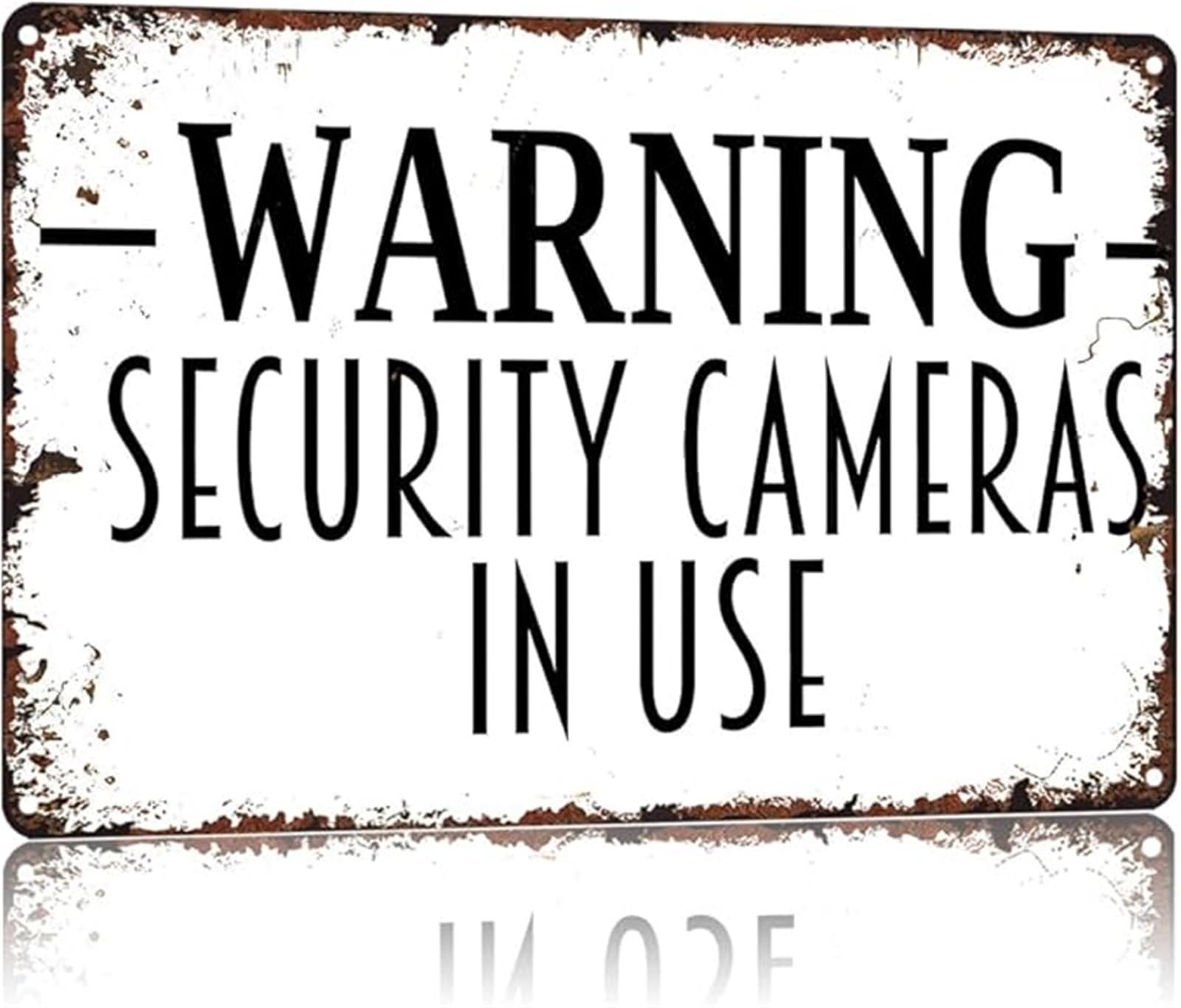 MQXFCZUX Security Cameras in Use Sign Vintage Metal Funny Warning Tin Sign Humorous Deterrent Notice for Shop Door Storage Shed 8 X 12 inch