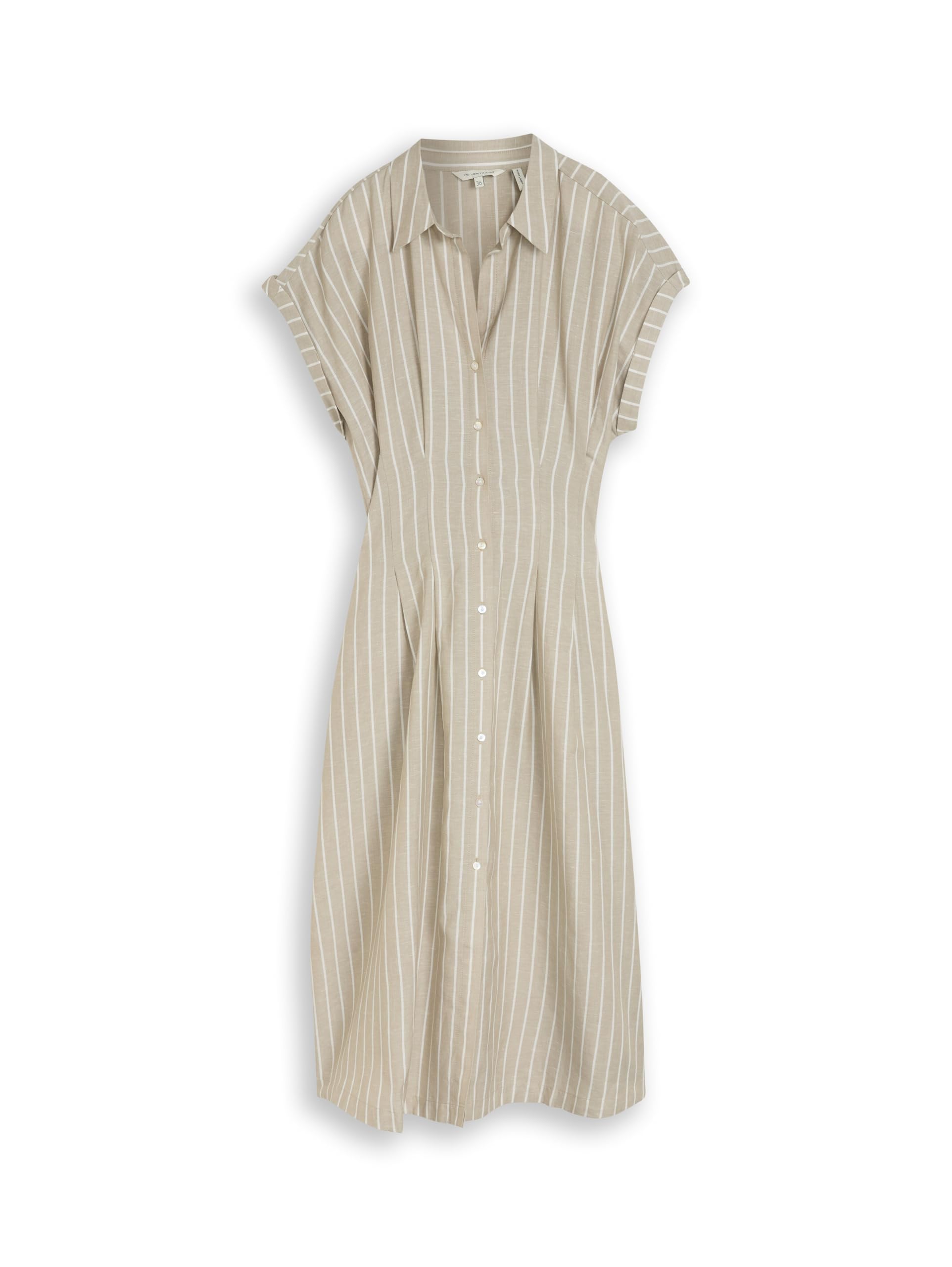 Tom Tailor Damen 1051247 Midi-Kleid mit Streifenmuster