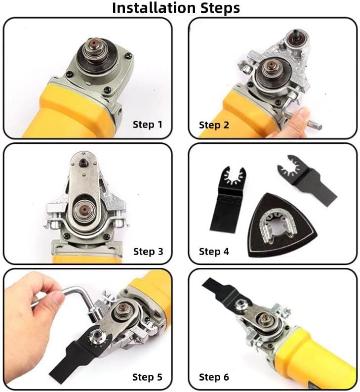 Miniatura 8 de Nuevo 3.937 in4.528 in4.921 in Conversión de amoladora angular Adaptador de cabeza universal M10M14 Rosca Pulido Oscilante Herramientas Eléctricas