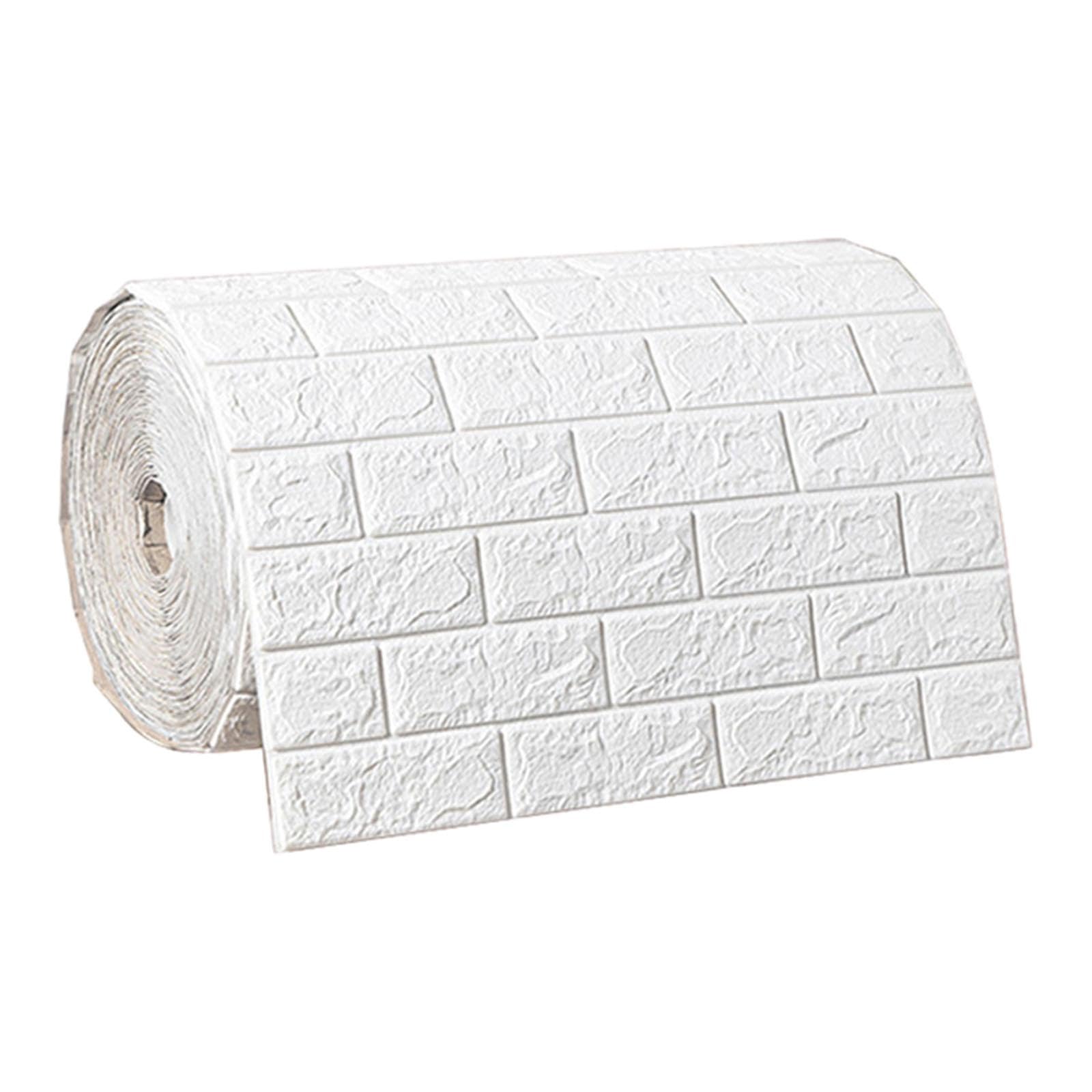 Papier peint mousse brique blanche pour rénover la buanderie et le salon facilement