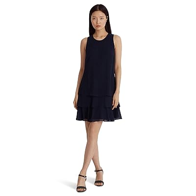 Lauren Ralph Lauren Crinkle Georgette Shift Dress Women