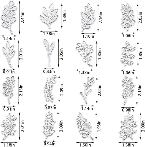 Miniatura 2 de Troqueles de corte de metal de hojas de otoño para hacer tarjetas, hojas de Acción de Gracias, hojas de árbol de otoño, primavera, tallos en
