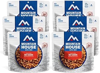 Mountain House Lasagna with Meat Sauce | Freeze Dried Backpacking & Camping Food |6-Pack