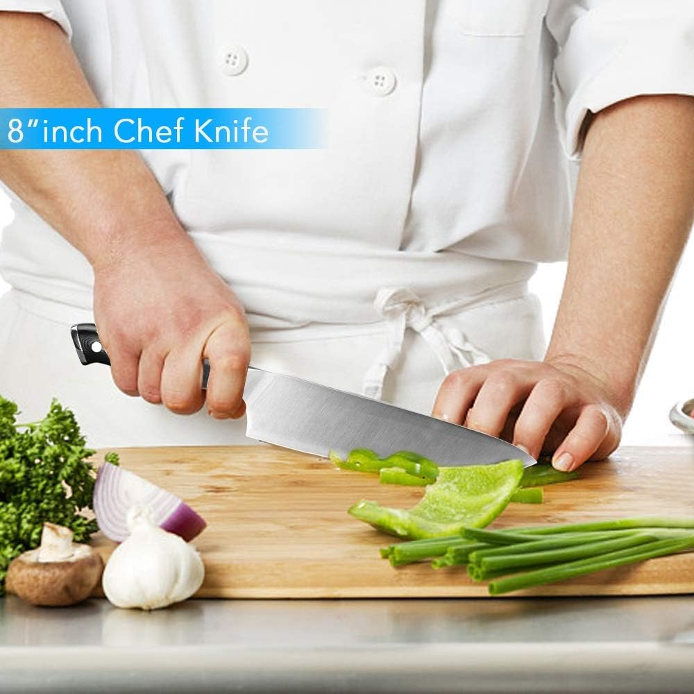 MAYiT Meat Cleaver Knife, Kitchen knife 8 Inch Chef Knif 7Cr17 440C High Carbon Stainless Steel German G10 Handle Santoku Meat Cleaver knife Cooking Tool