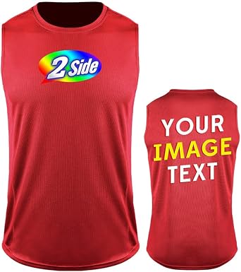 DEYI Add Your Image Front and Back Personalized Sleeveless Gym Running Shirts