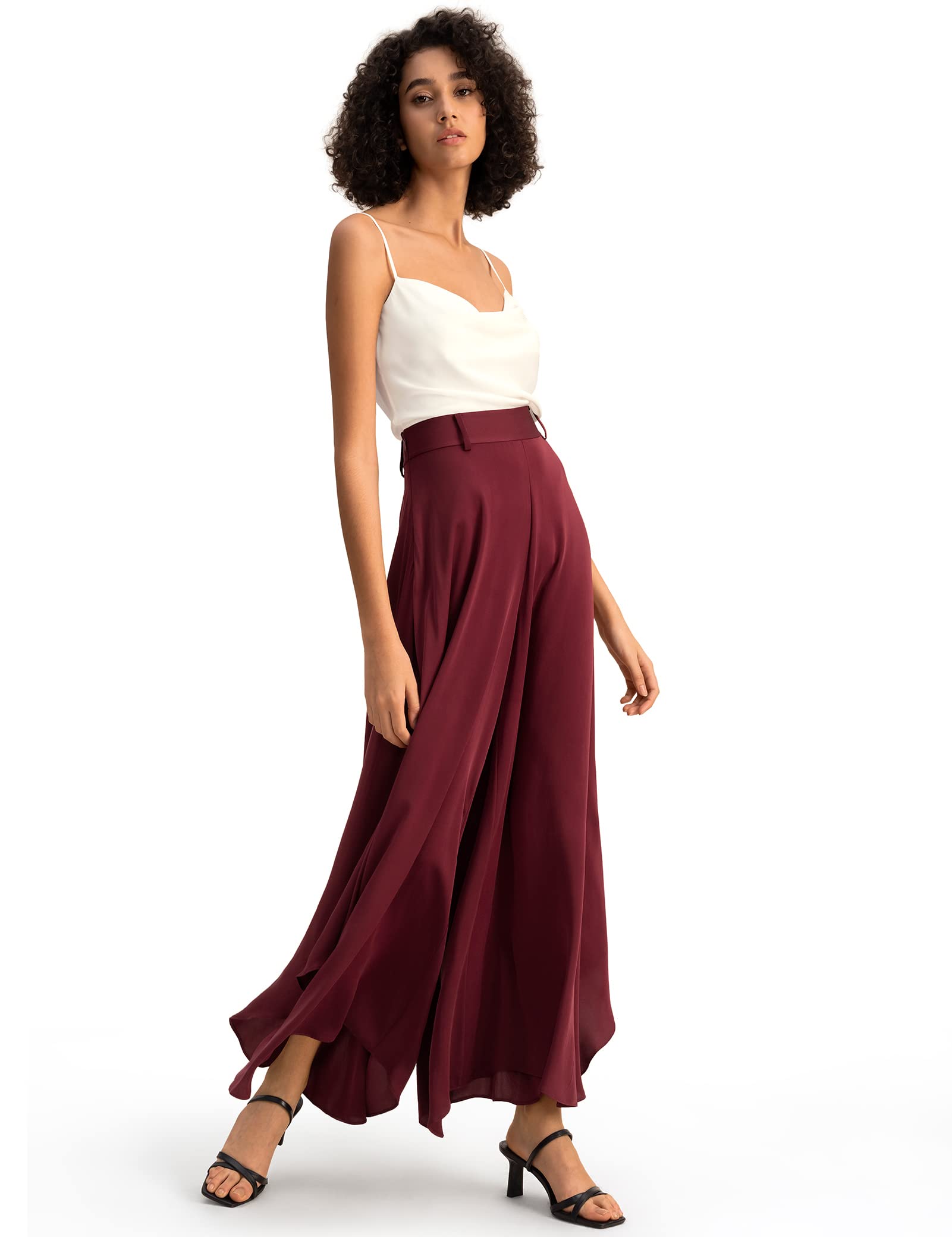 LilySilk Womens Wide Leg Silk Pants High Waist Palazzo Pant