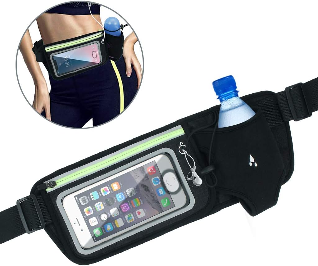 Amazon Owude ランニングポーチ ウエストポーチ スポーツ用 指紋認証対応 ペットボトルポーチ 超軽量 通気性 防水 超大収納 スポーツポーチ 調節可能 夜間対応 ランニングバッグ 登山 ウエストバッグ 旅行 遠足 レジャー等活用 装着感抜群 男女兼用 Owude