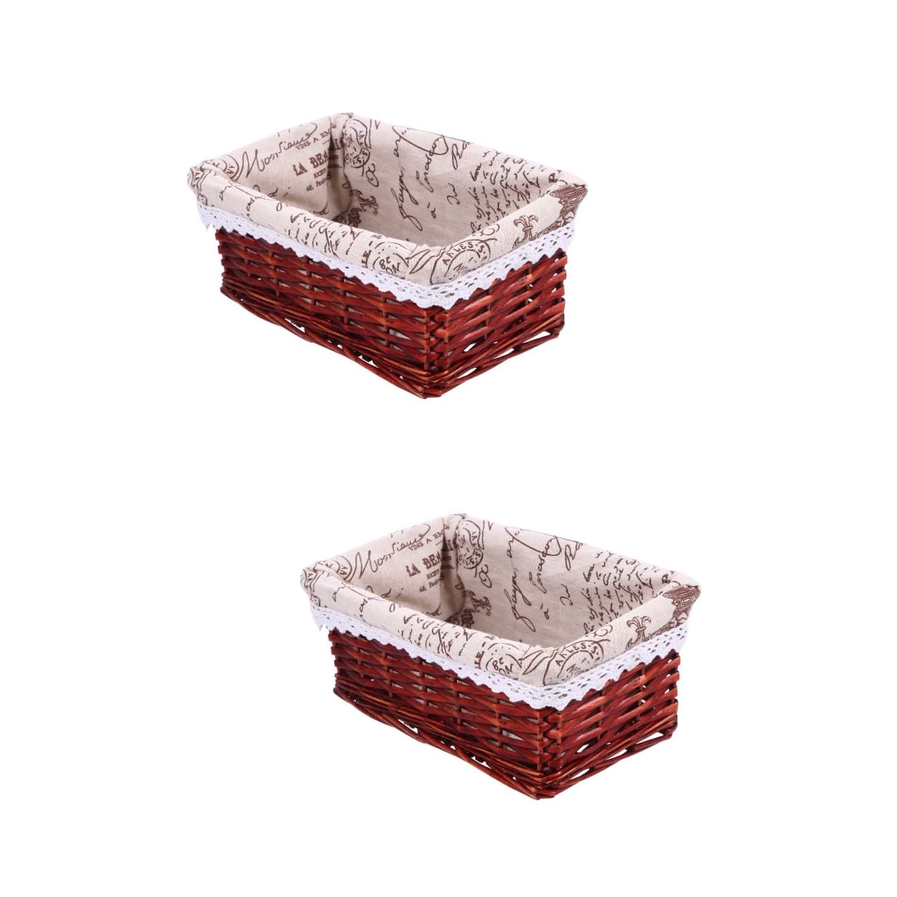 TOPBATHY 2 Piezas Cesta Almacenamiento Cesta Mimbre cestas almacenaje Bandeja para Servir Comida cestas organizadoras Canasta Almacenamiento Regalo Cesta Flores Hecha a Mano