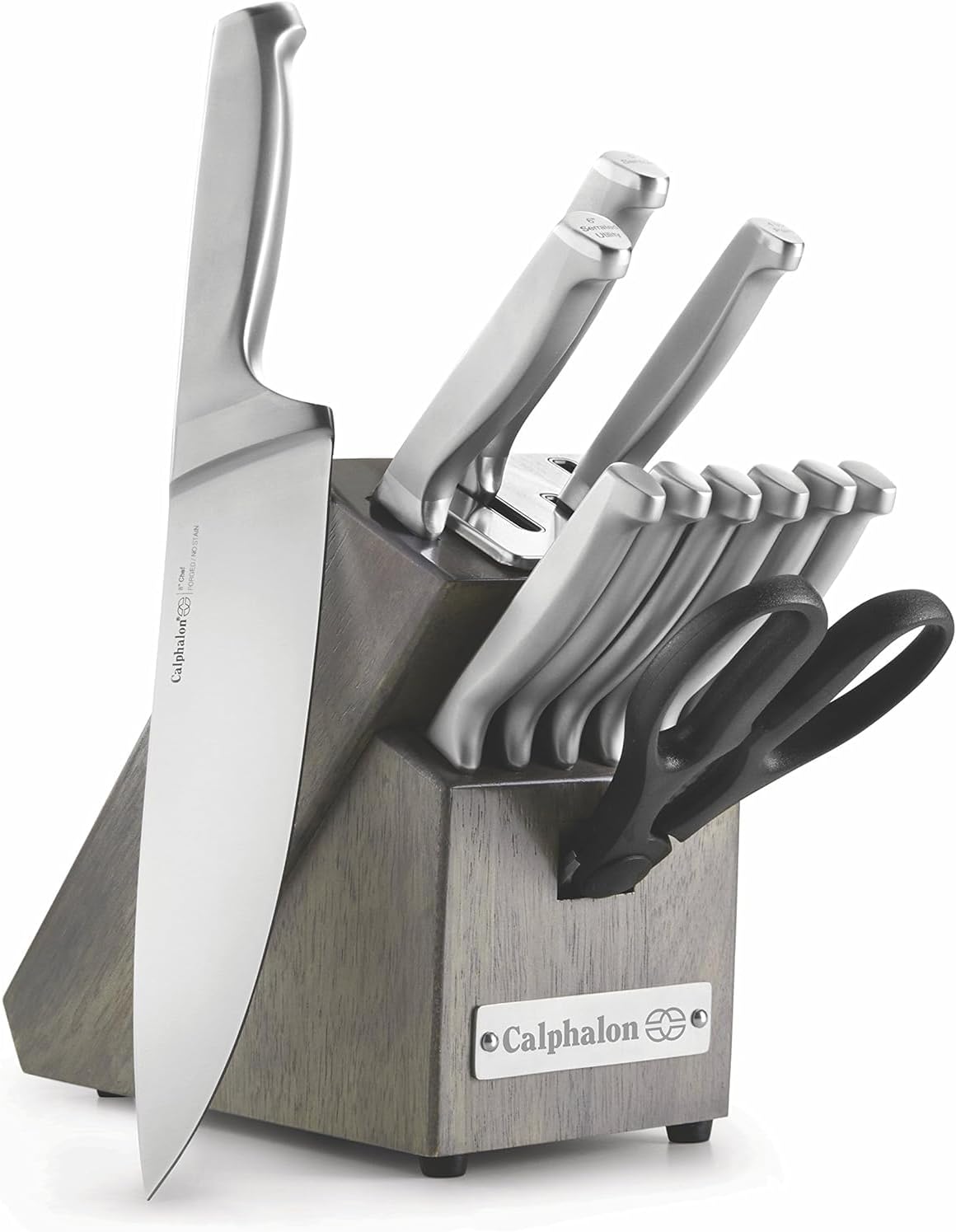Calphalon 2017943 Stainless Steel 12 Piece Cutlery Block Set, Silver