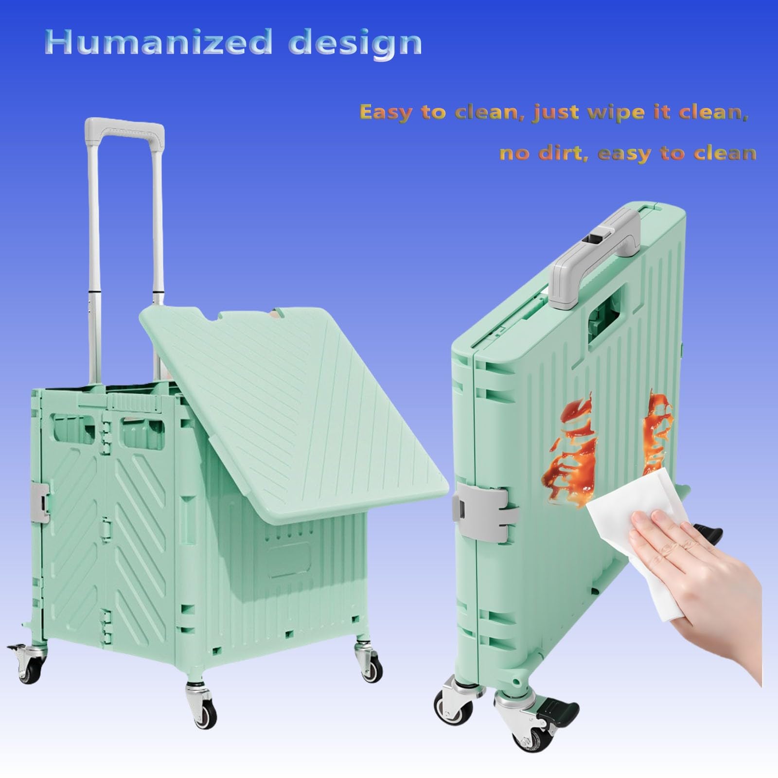 Carrello per la spesa pieghevole, resistente, con ruote e manico telescopico, supporta 35 kg, ideale per la spesa e il trasporto