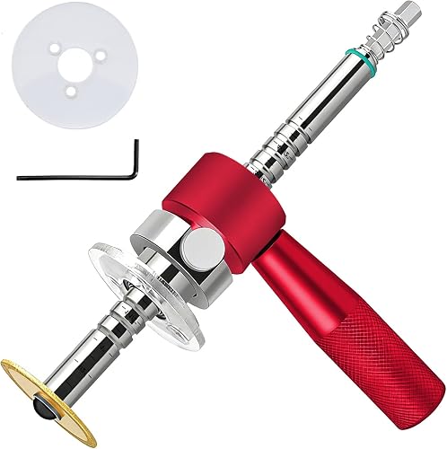 0-5''Adjustable Inside Pipe Cutter for PVC & ABS, Diamond Blade, fits Drill | 1s depth adjustment, aluminum handle & 3'' baffle, internal cutter delivers smooth flush cuts in confined plumbing spaces