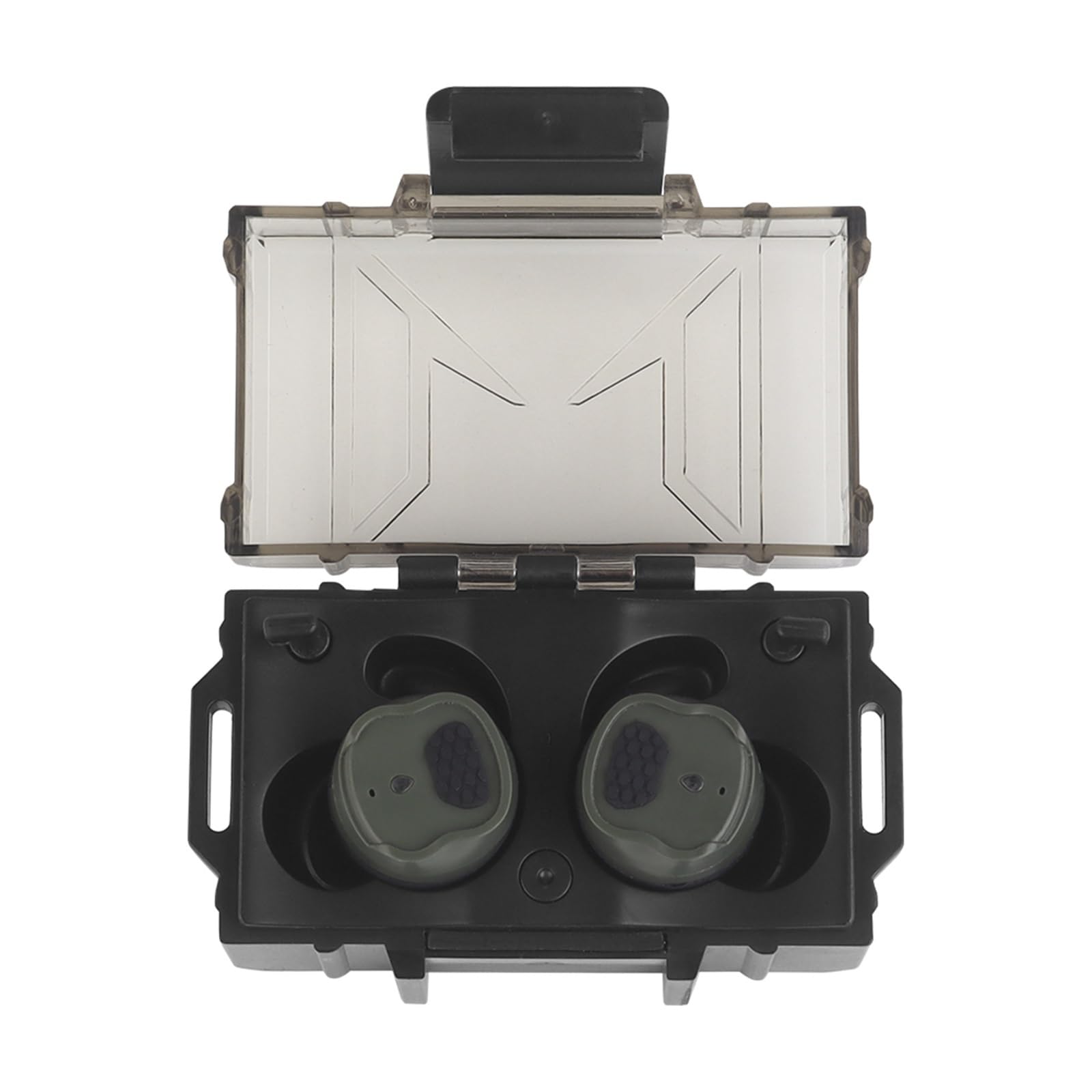 Auricolari elettronici wireless ricaricabili 3.0 con soppressione del suono, protezione e miglioramento dell'udito per tiro e caccia, include dock di ricarica USB.