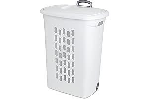 Sterilite Ultra Wheeled Laundry Hamper: Roll Clothes to Laundry with Ease