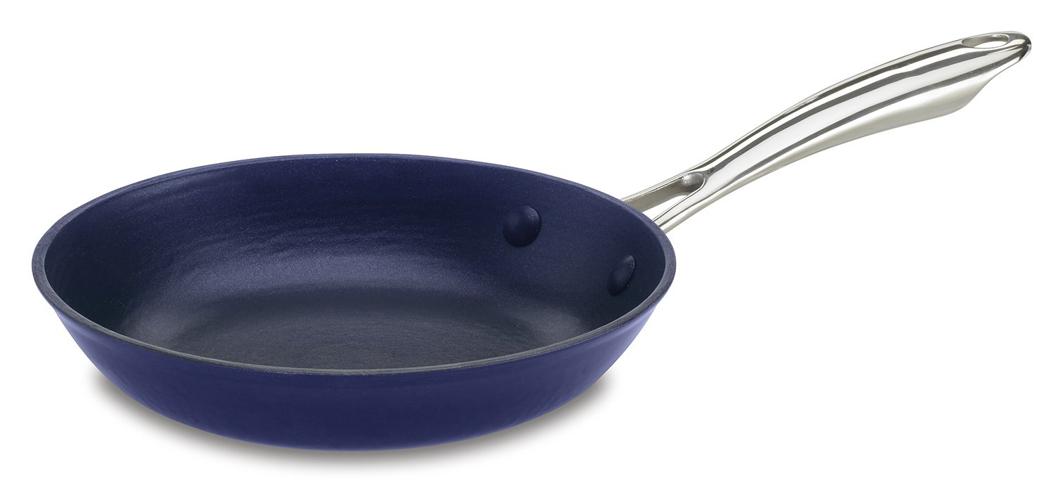 (Different Color) Cuisinart CastLite Non-Stick Cast Iron Fry Pan, 10-Inch, Blue on silver 