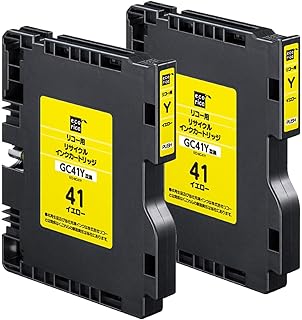 ecorica GC41Y Mサイズ リサイクルインクカートリッジ イエロー エコリカ ECI-RC41Y 2個セット