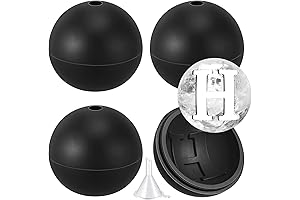 Jinei 4 Pcs 2.5 Inch Silicone Sphere Ice Mold Letter H Shape Circle Ice Maker