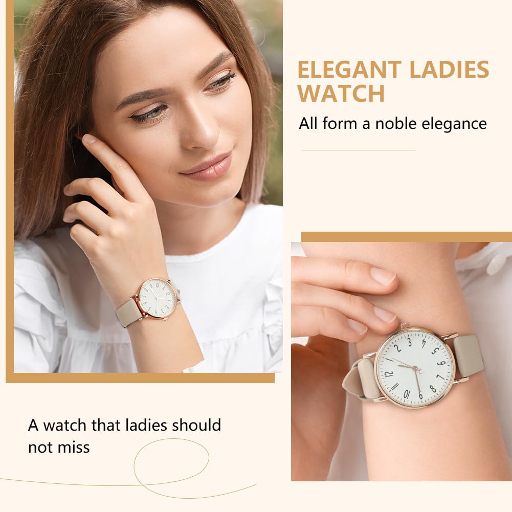 OFFCUP Reloj de Cuero para Mujer, Reloj de Analógico Cuarzo con Esfera Blanco, Reloj Mujer de 3 manecillas, Reloj de Pulsera Informal de Moda Premium para Mujeres Damas y Niñas