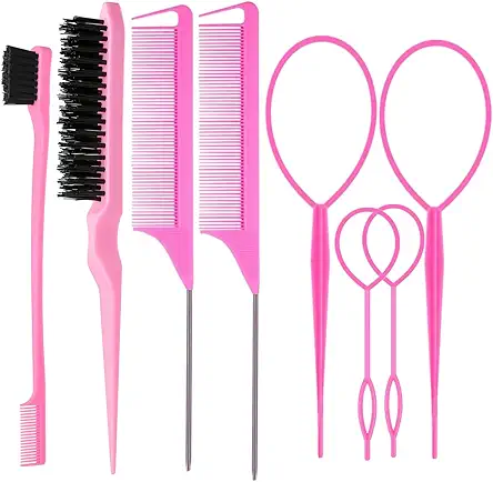 ZVOREL 8Pcs Hair Brushes Set with 4Pcs Topsy...