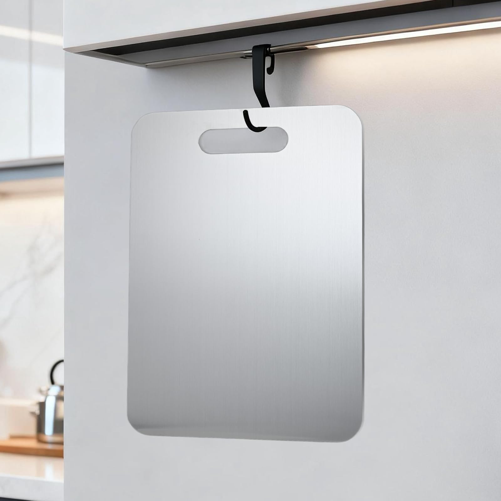 3 Piezas Tabla de Cortar de Acero Inoxidable, Grado Alimenticio de Doble Cara Tabla Cortar Titanio para Cocina, Multifunción Titanium Cutting Board para Carne,Verduras,Frutas
