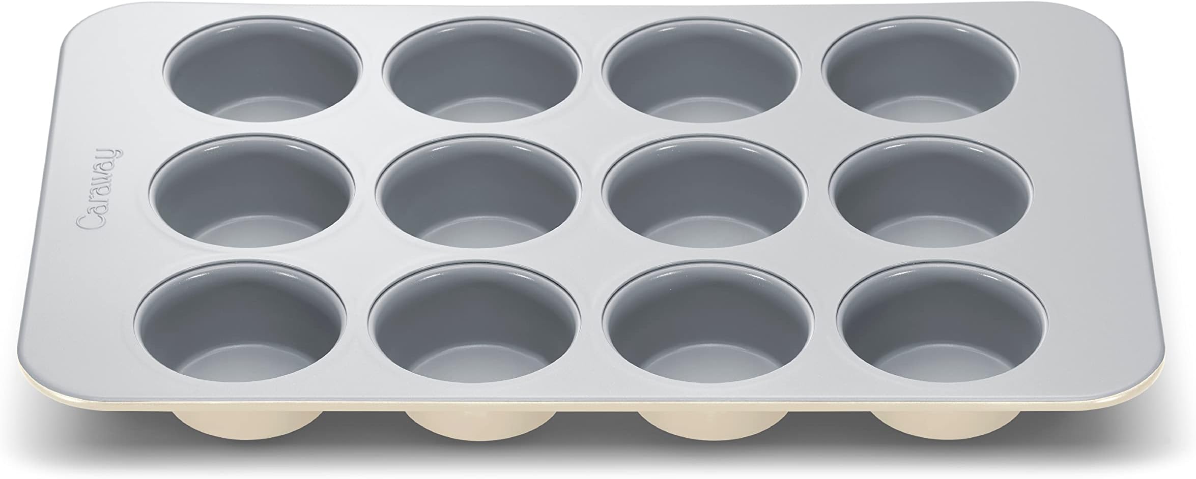 Non-Stick Ceramic 12-Cup Muffin Pan - Naturally Slick Ceramic Coating - Non-Toxic, PTFE & PFOA Free - Perfect for Cupcakes, Muffins, and More - Cream