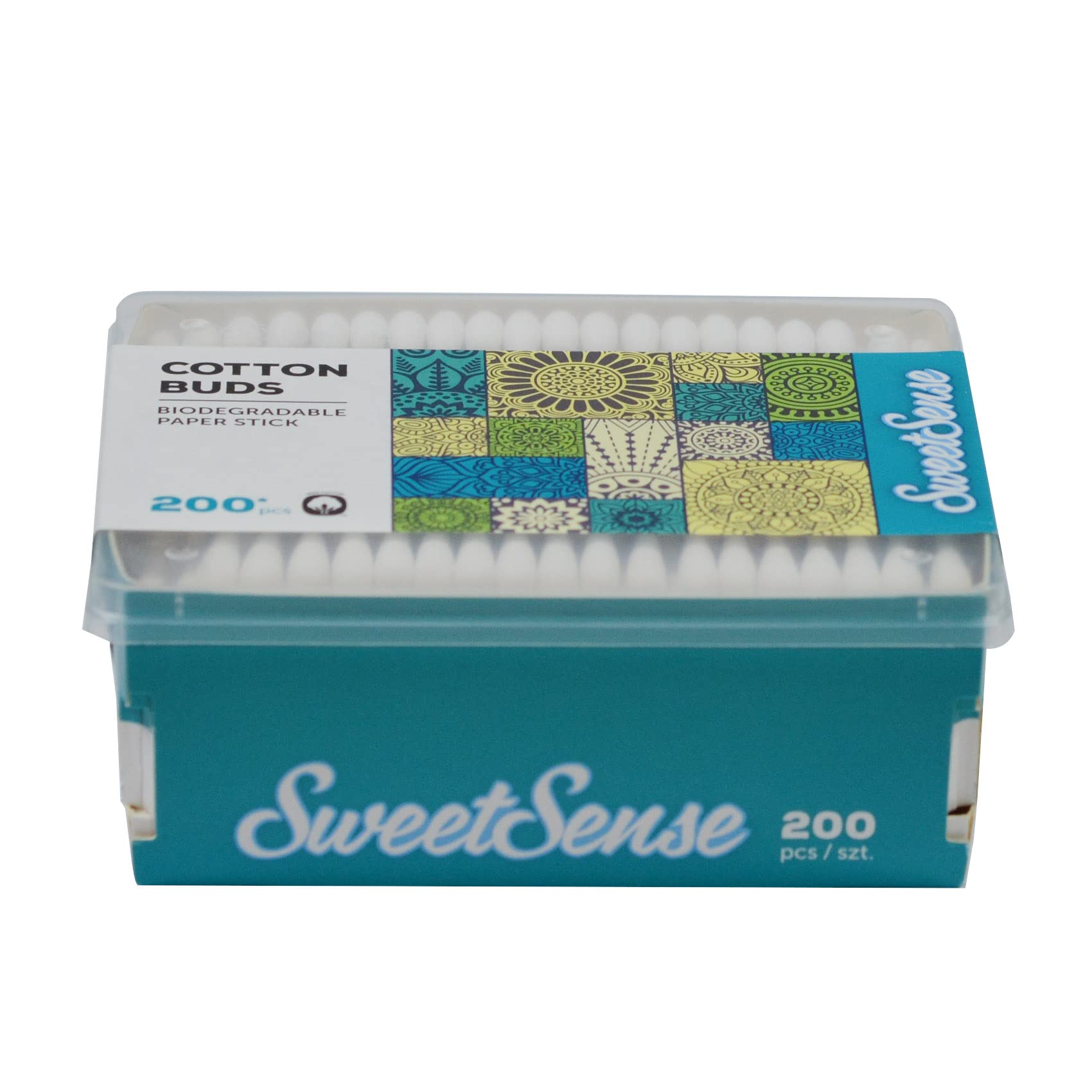 Sweet Sense Eco Friendly Sugar Cane Stems Cotton Buds in Paper Box 200 Pieces
