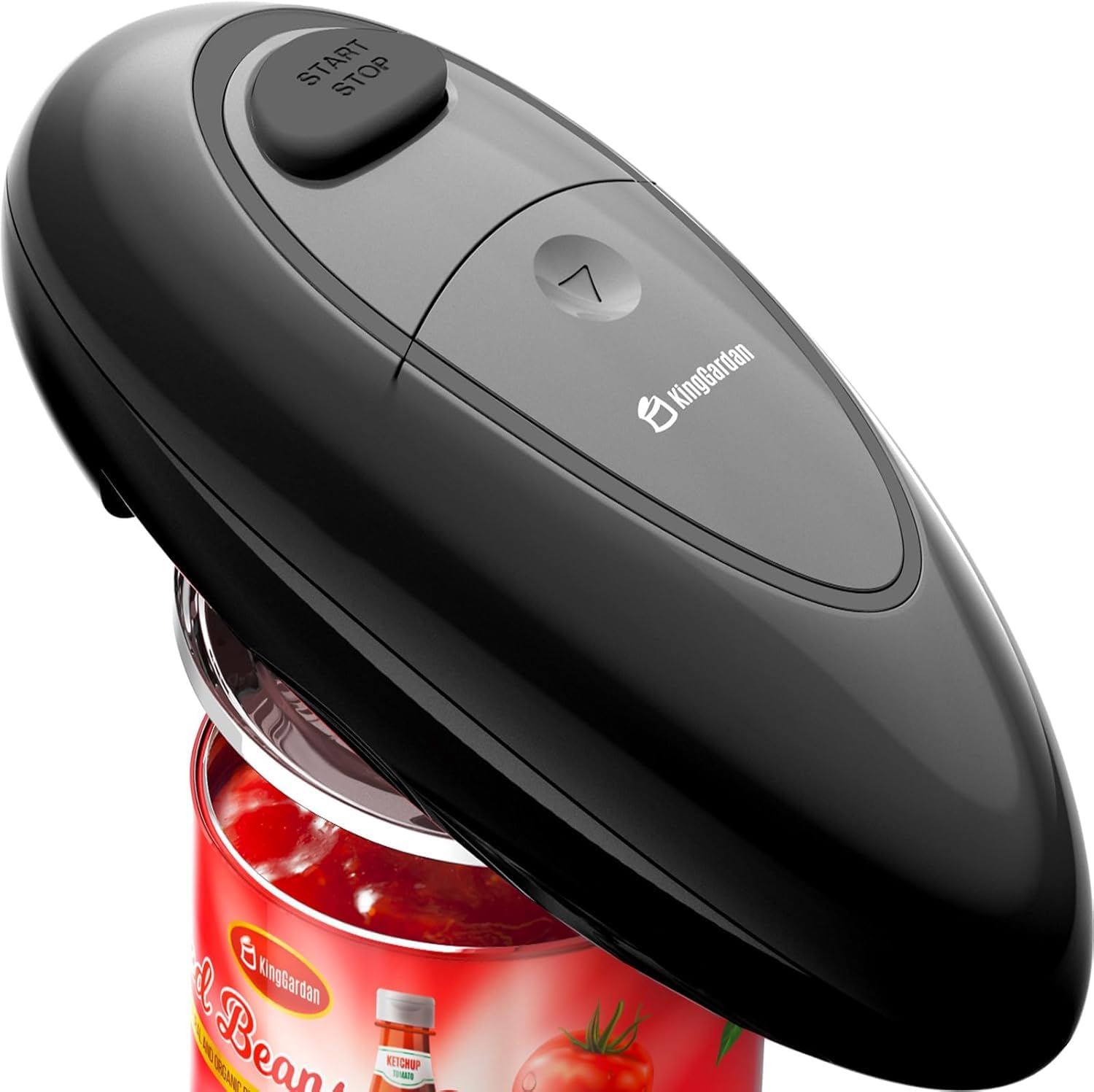 Electric Can Opener, One-Touch Automatic Hands Free Can Opener with Smooth Edge, Battery Operated, Safe & Easy for Seniors with Arthritis, Kitchen, Left-Handed & Weak Hands (Black) (Black)