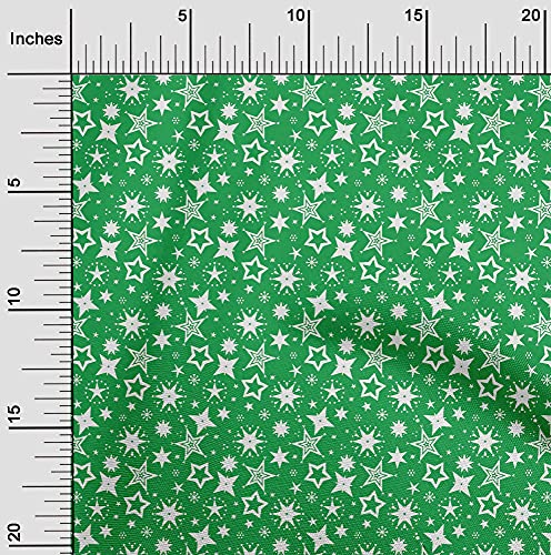 oneOone Cotton Flex Green Fabric Merry Christmas Sewing Material Print Fabric By The Yard 40 Inch Wide-HMY
