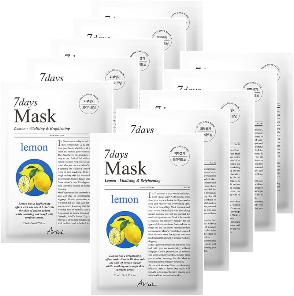 Ariul 7 Days Mask Lemon C - Canlandırıcı ve Aydınlatıcı Limon Özlü Vegan Kağıt Mask
