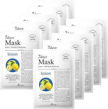 Ariul 7 Days Mask Lemon C - Vegan Paper Mask with Revitalizing and Illuminating Lemon Extract
