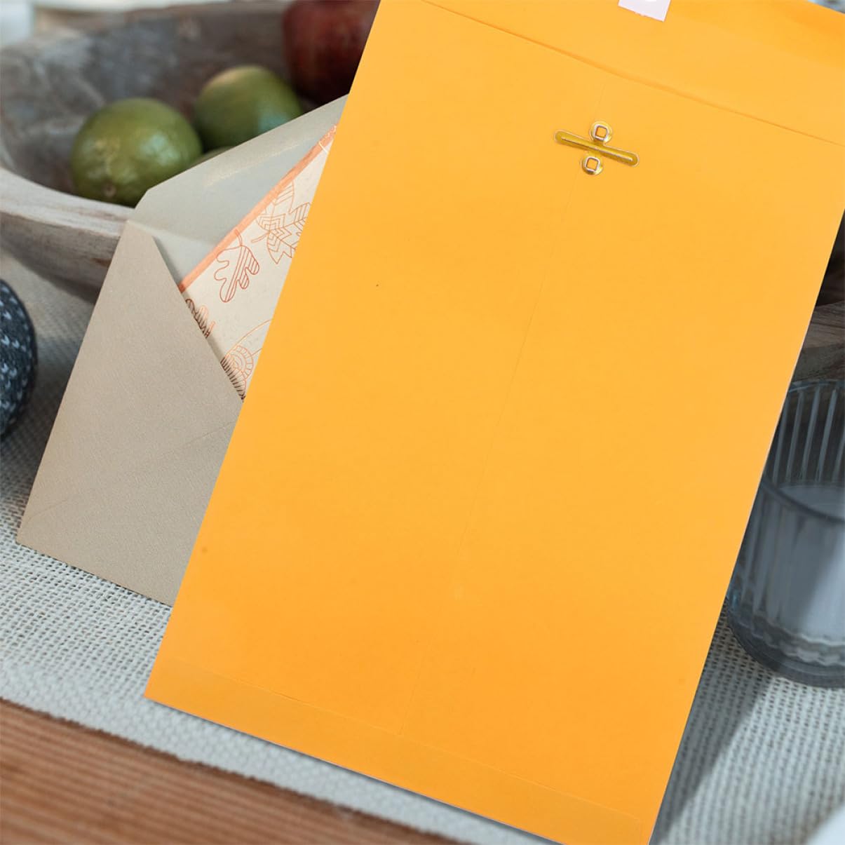 Enveloppes à Rabat 100 Pcs en Papier Kraft Jaune Fer